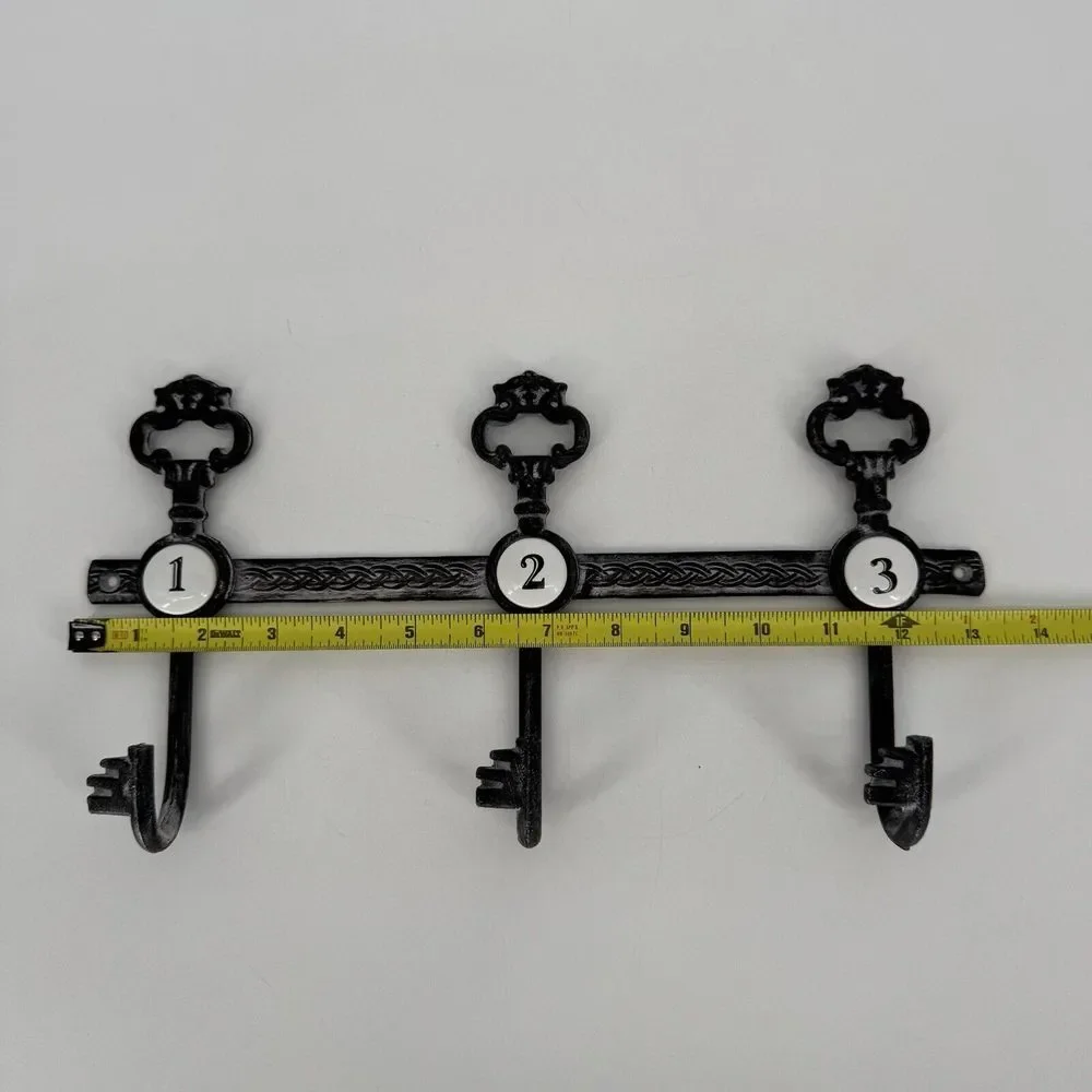 Cast Iron Hook Coat Rack Keys Antique Style Rustic Wall Decor Farmhouse‎